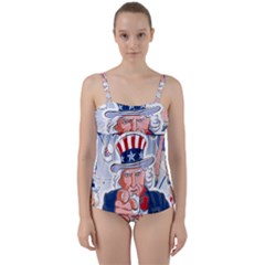 Independence Day United States Of America Twist Front Tankini Set by Ket1n9