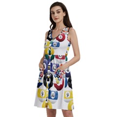 Racked Billiard Pool Balls Sleeveless Dress With Pocket by Ket1n9