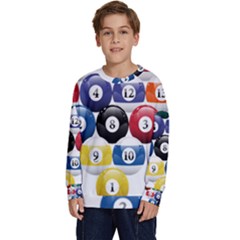 Racked Billiard Pool Balls Kids  Crewneck Sweatshirt by Ket1n9