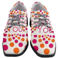 Be Yourself Pink Orange Dots Circular Women Heeled Oxford Shoes by Ket1n9