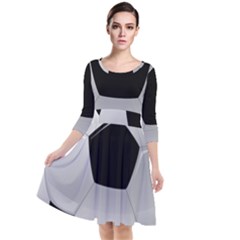 Soccer Ball Quarter Sleeve Waist Band Dress by Ket1n9