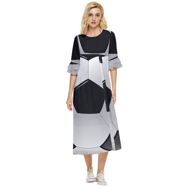 Soccer Ball Double Cuff Midi Dress