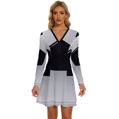 Soccer Ball Long Sleeve Deep V Mini Dress  by Ket1n9