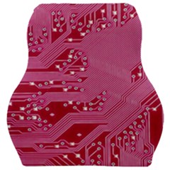 Pink Circuit Pattern Car Seat Velour Cushion  by Ket1n9