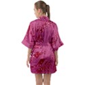 Pink Circuit Pattern Half Sleeve Satin Kimono  View2