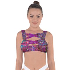 Technology Circuit Board Layout Pattern Bandaged Up Bikini Top by Ket1n9