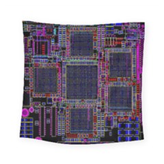 Cad Technology Circuit Board Layout Pattern Square Tapestry (small) by Ket1n9