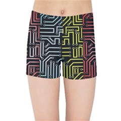 Circuit Board Seamless Patterns Set Kids  Sports Shorts by Ket1n9