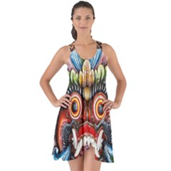 Wood Sculpture Bali Logo Show Some Back Chiffon Dress by Ket1n9