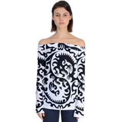 Ying Yang Tattoo Off Shoulder Long Sleeve Top by Ket1n9