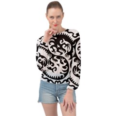 Ying Yang Tattoo Banded Bottom Chiffon Top by Ket1n9