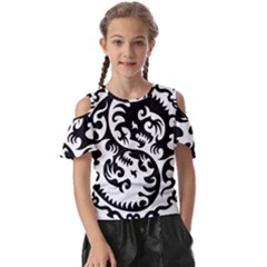 Ying Yang Tattoo Kids  Butterfly Cutout T-shirt by Ket1n9