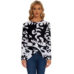 Ying Yang Tattoo Long Sleeve Crew Neck Pullover Top by Ket1n9