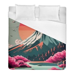 Mountain Landscape Sky Fuji Nature Duvet Cover (full/ Double Size) by Cendanart