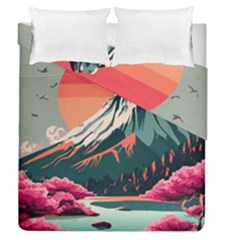 Mountain Landscape Sky Fuji Nature Duvet Cover Double Side (queen Size) by Cendanart