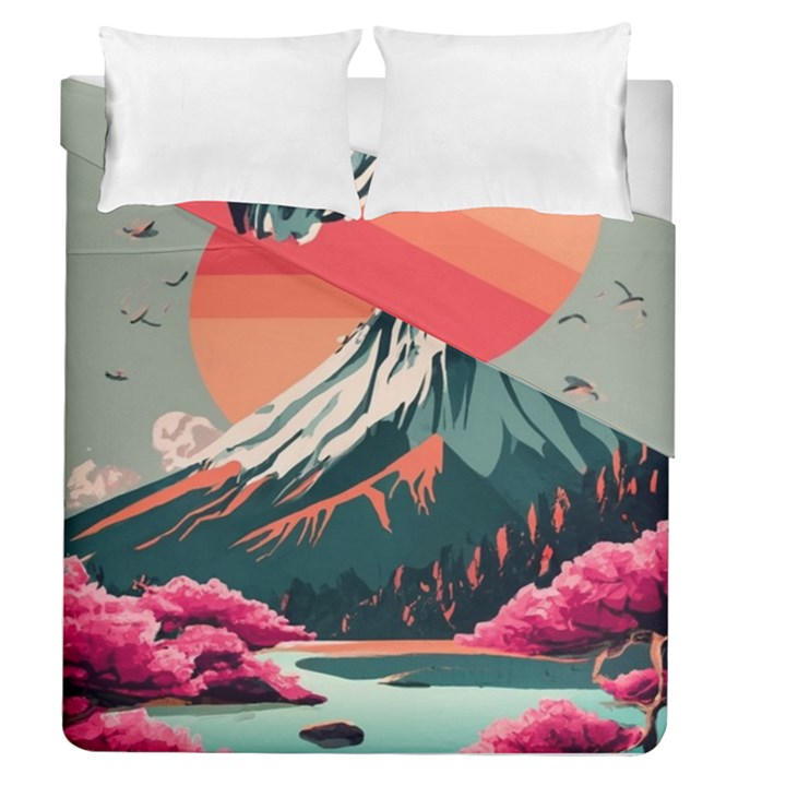 Mountain Landscape Sky Fuji Nature Duvet Cover Double Side (Queen Size)