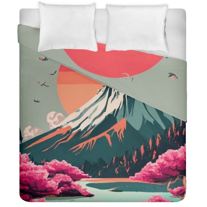 Mountain Landscape Sky Fuji Nature Duvet Cover Double Side (California King Size)