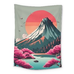 Mountain Landscape Sky Fuji Nature Medium Tapestry by Cendanart