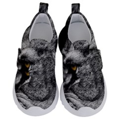 Angry Male Lion Roar Wild Animal Kids  Velcro No Lace Shoes by Cendanart