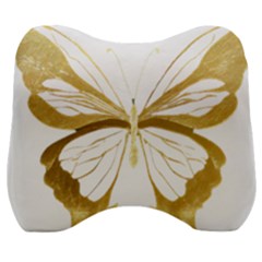 Simulated Gold Leaf Gilded Butterfly Velour Head Support Cushion by essentialimage