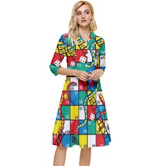 Snakes And Ladders Classy Knee Length Dress by Ket1n9