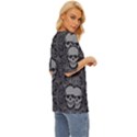 Dark Horror Skulls Pattern Oversized Basic T-Shirt View3