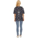 Dark Horror Skulls Pattern Oversized Basic T-Shirt View4