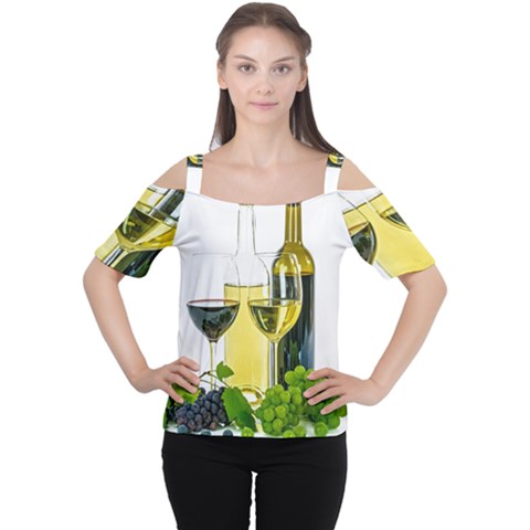 White Wine Red Wine The Bottle Cutout Shoulder T-shirt by Ket1n9