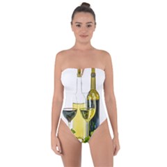 White Wine Red Wine The Bottle Tie Back One Piece Swimsuit by Ket1n9