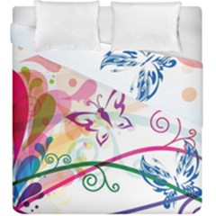 Butterfly Vector Art Duvet Cover Double Side (king Size) by Ket1n9