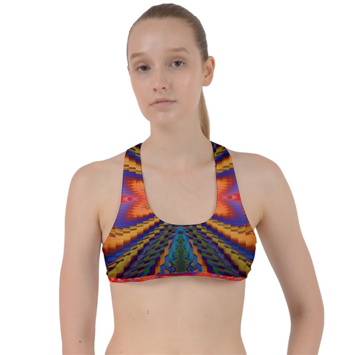 Casanova Abstract Art-colors Cool Druffix Flower Freaky Trippy Criss Cross Racerback Sports Bra