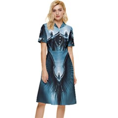 Rising Angel Fantasy Button Top Knee Length Dress by Ket1n9