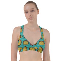 Taco Drawing Background Mexican Fast Food Pattern Sweetheart Sports Bra by Ket1n9