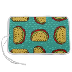 Taco Drawing Background Mexican Fast Food Pattern Pen Storage Case (m) by Ket1n9