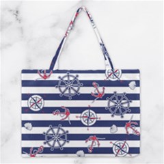 Seamless Marine Pattern Medium Tote Bag by Ket1n9