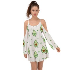 Cute Seamless Pattern With Avocado Lovers Boho Dress by Ket1n9