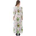 Cute Seamless Pattern With Avocado Lovers Button Up Boho Maxi Dress View2