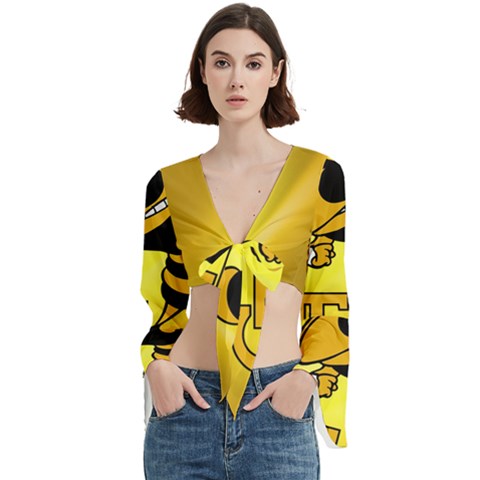 Georgia Institute Of Technology Ga Tech Trumpet Sleeve Cropped Top by Ket1n9