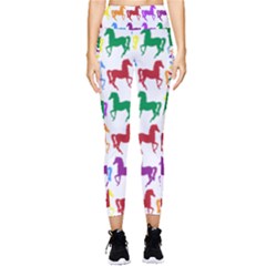 Colorful Horse Background Wallpaper Pocket Leggings  by Hannah976