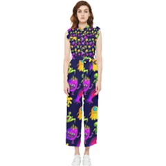 Space Patterns Women s Frill Top Chiffon Jumpsuit by Hannah976