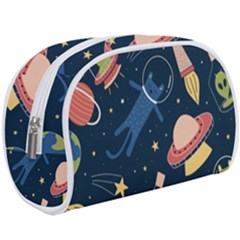 Seamless Pattern With Funny Alien Cat Galaxy Make Up Case (large) by Ndabl3x