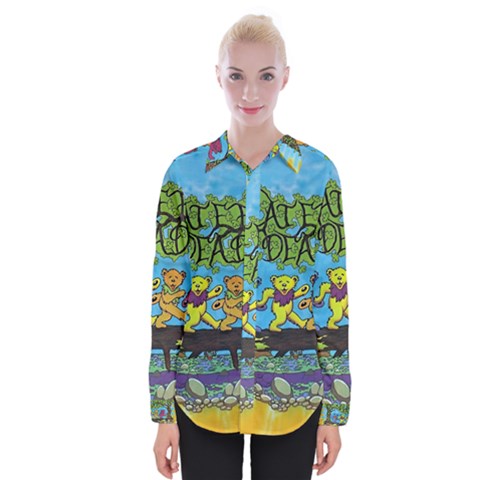 Dancing Bears Grateful Dead Womens Long Sleeve Shirt by Cendanart