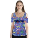 Grateful Dead Bears Pattern Butterfly Sleeve Cutout T-Shirt  View1