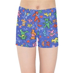 Grateful Dead Bears Pattern Kids  Sports Shorts by Cendanart