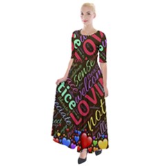 Loving Practice Agape Heart Half Sleeves Maxi Dress by Paksenen