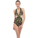 Mindset Stimulus Response Emotion Halter Front Plunge Swimsuit View1