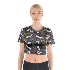 Mental Emojis Emoticons Icons Cotton Crop Top by Paksenen