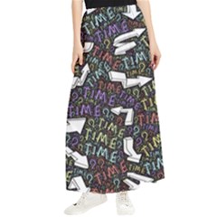 Time Nonlinear Curved Undirected Maxi Chiffon Skirt by Paksenen