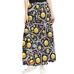 Mental Emojis Emoticons Icons Maxi Chiffon Skirt by Paksenen