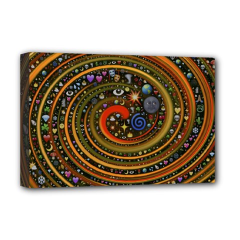 Swirl Vortex Emoji Cyclone Motion Art Deluxe Canvas 18  X 12  (stretched) by Paksenen